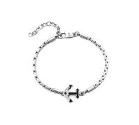 BBRACCIALE IN ACCIAIO /ANCORA NERA E ZIRCONI