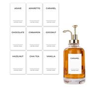 BBRGIRL -84 etichette per sciroppo di caffè, caffè aromatizzato minimalista, caffè bar etichette impermeabili per lo stoccaggio di sciroppo, etichette per caramello, vaniglia, moka