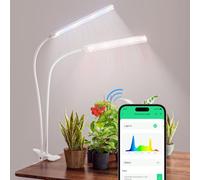 BBSolar Smart Lampade per Piante a Spettro Completo a LED 2 Teste, a 138 LED da 2500lm con Programmazione, Accesso Remoto, Luce di Crescita Dimmerabile per Piante da Interno, Piante da Appartamento