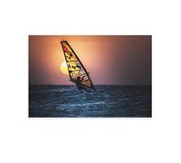 BBSYDH Stampa su tela 30 * 50cm Senza Cornice Windsurf Sport Mare Sole Poster Tela Wall Art Room Immagini per Camera da letto Regali Decor