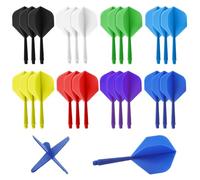 Bbtcxjs 24 alette per freccette integrate con gambo, sistema di voli e alberi, accessori per freccette, con filettatura 2BA, accessori professionali (8 colori)