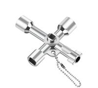 Bbtcxjs Chiave multifunzione 4 vie, chiave quadra universale, chiave quadro elettrico, chiave 4 punti, chiave triangolare, chiave utenze per cassetta contatore elettrico acqua gas chiave quadro