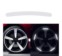 BBTISG 20 Pezzi Adesivi Riflettenti per Mozzi Delle Ruote Dell'auto, Adesivi Riflettenti Universali per Ruote di Auto e Moto Strisce Adesive Riflettenti a Righe (bianco)