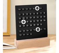 BBTISG Calendario perpetuo a blocchi per scrivania, fai da te, cerchio con anelli per segnare la data, calendario da scrivania, giorno, mese e settimana, per bar, ristoranti, ufficio (nero)