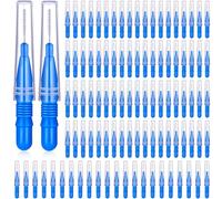 BBTO 100 pezzi di parentesi graffe spazzolino dentale filo interdentale per pulizia spazzolino interdentale stuzzicadenti testa filo interdentale orale stuzzicadenti strumento di pulizia (blu)