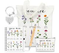 BBTO 5 Pezzi Regali Cristiani per le Donne Incluso Quaderno della Bibbia, Penna Ispiratrice, Borsa Tote Cristiana, Borsa per il Trucco, e Portachiavi a Croce Doni Religiosi per Compleanno Natale