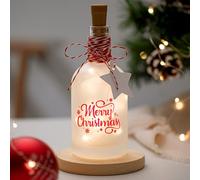 BBTO Luce LED per Bottiglia con Scritta Bottiglia per Decorazioni Bottiglia Luminosa a LED con Frasi per Ragazze Donne Feste di Compleanno e Natale(Merry Christmas)