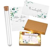 BBTO Regali in Denaro per Battesimi Inclusi Provetta di Plastica con Carta Stringa di Luci Erba di Rafia Alles Liebe Zur Taufe Biglietto di Auguri Nastro e Scatola da Regalo per Battesimo Ragazze