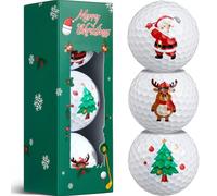 BBTO Set di 3 Palline da Golf Natalizie Divertenti con Scatola Idea Regalo Originale per Compleanno Regalo di Natale per Golfisti Appassionati di Golf Amici Familiari Colleghi