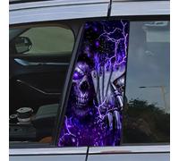 BBTUA 2 Pezzi Adesivi Montante Auto per Citroen C-Zero 2009-2020, Pellicola Tuning Protettiva per Pilastro Centrale Impermeabile e Anti-Graffio,Purple Reaper