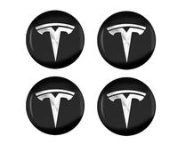 BBTUA 4 Pezzi Auto Coprimozzo Adesivo per Tesla Model Y 2021-2024, Copriruota Centrale Sostituzione Adesivi Hub Centre Cover Adesivo Decorativo,B-56mm