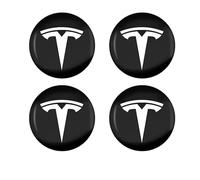 BBTUA 4 Pezzi Auto Coprimozzo Adesivo per Tesla Model Y 2021-2024, Copriruota Centrale Sostituzione Adesivi Hub Centre Cover Adesivo Decorativo,E-56mm