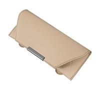BBTUA Porta Occhiali Auto per Suzuki SX4 S-Cross II 2016-2021, Gancio Antiscivolo Regolabile per Parasole Supporto per Occhiali da Sole,Beige