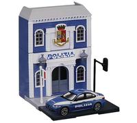 Bburago - Commissariato di polizia + auto Alfa Romeo Giulia in scala 1:43