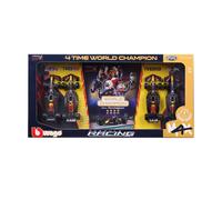 Bburago 1:43 Race Formula Oracle Red Bull 4-Time World Champion, Verstappen, 4 P