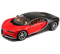 18-11040 RD Bburago - Bugatti Chiron, rossa e nera - Scala 1:18