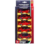 Bburago 18-36005 - Collezione Ferrari, Pacchetto di 5 Macchinine R&P, Scala 1:43, Modelli Assortiti