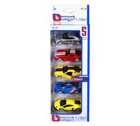 Bburago 18-59031 - Collezione, Pacchetto di 5 Macchinine, Scala 1:64, Modellini Assortiti