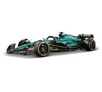 Bburago - Aston Martin AMR23#14 Fernando Alonso, Scala 1:43, Modellino Diecast con Casco e Teca Espositiva, Dettagli Realistici, Licenza Ufficiale Aston Martin, Età Consigliata 14+ Anni