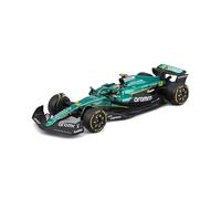 Bburago - Aston Martin AMR25 Formula 1 2025#14 Alonso, Modellino Auto Diecast in Scala 1:43 con Casco e Teca Espositiva, Replica Ufficiale F1, Dettagli Realistici, Età Consigliata 14+ Anni