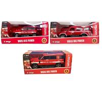Bburago Fiat Nuova Panda Vigili del Fuoco, Modellino Auto in Scala 1/24, Veicolo Pompieri, Rosso