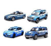 BBURAGO - Auto Polizia - Modellino Realistico Auto in Scala 1:43 (Scelta Casuale tra i Modelli Disponibili), Licenza Ufficiale Polizia, Età consigliata 3+ Anni