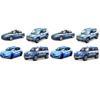 BBURAGO - Auto Polizia - Modellino Realistico Auto in Scala 1:43 (Scelta Casuale tra i Modelli Disponibili), Licenza Ufficiale Polizia, Età consigliata 3+ Anni (Confezione da 2)