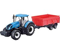 Bburago B18-31658 10CM New Holland T7.315 Trattore + Rimorchio ribaltabile, Multicolore