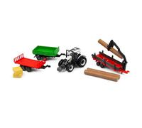 1/50 BURAGO - VALTRA - N174 TRACTOR WITH 3X TRAILER 2017 18-31704