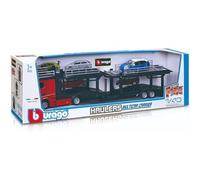 Bburago BRG18-31456 Bisarca con Rimorchio con Auto - Scala 1:43