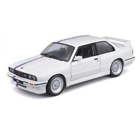 BBURAGO BU21100W BMW M3 (E30) 1988 WHITE/BLUE 1:24 Modellino