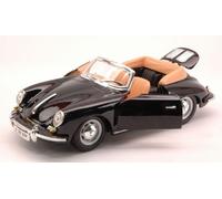 BBURAGO BU22078 PORSCHE 356 B CABRIOLET 1961 BLACK 1:24 Modellino