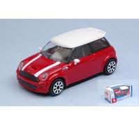BBURAGO BU30257R MINI COOPER S RED W/WHITE ROOF 1:43 Modellino