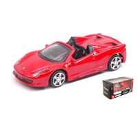 BBURAGO BU31134R FERRARI 458 SPIDER RED 1:43 Modellino