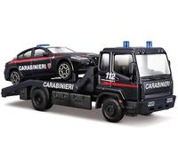 BBURAGO BU31424C ALFA ROMEO GIULIA CARABINIERI SU CARRO ATTREZZI 1:43 Modellino
