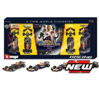 BBURAGO BU38213 RED BULL SET 4 x F1 WORLD CHAMPION M.VERSTAPPEN 2021-2022-2023-2