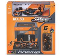 BBURAGO BU38451N PIT STOP SET MC LAREN MCL 38 N.4 LANDO NORRIS 2024 1:43 Modelli