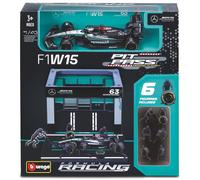 BBURAGO BU38452H PIT STOP SET MERCEDES F1 W14 N.44 LEWIS HAMILTON 2023 1:43 Mode