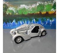 Bburago Bugatti Atlantico 1936 Argento 1:24 Modellino Auto Personalizzato Targa