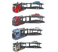 MODELLINO BBURAGO MERCEDES-BENZ ACTROS 2545 CON RIMORCHIO CON AUTO 1/43