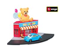 Bburago B18-31510 Street Fire City Toy Store 1:43 incl. 1 Auto, Disegni e Colori Assortiti
