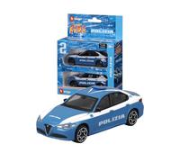 Bburago - Confezione Doppia Polizia in Scala 1:43, Alfa Romeo Giulia e Tonale, Modellini Diecast con Licenza Ufficiale Polizia e Alfa Romeo, Livree Fedeli, Età Consigliata 3+ Anni
