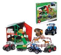 1/50 BURAGO - MASSEY FERGUSON - SET FARM HORSE STABLE PLAY 8740S BU31682-RED