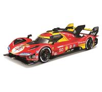 Bburago FERRARI RACING 499P LE MANS HYPERCAR (2024) AF CORSE #50 - Custodia rigida deluxe - Scala 1:18 - Modello di auto da corsa da collezione incredibilmente dettagliato