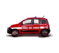 Bburago Fiat Nuova Panda Vigili del Fuoco, Modellino Auto in Scala 1/24, Veicolo Pompieri, Rosso