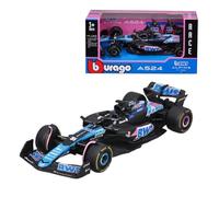 Bburago Formula 1 Alpine A524 Japan Version (2024): modellino auto in scala 1:43, modello speciale, driver #31 Esteban Ocon, Window Box, 12,5 cm, blu rosa (18-38219O1)