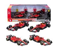 BBURAGO Gift Pack 4 F1 Ferrari SF-23-4 Modellini Realistici Auto in Scala 1:43, Licenza Ufficiale Ferrari, Età consigliata 3+ Anni