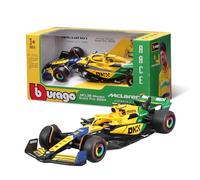 Bburago - McLaren MCL38 Monaco GP 2024 Livrea Senna Scala 1:43, Replica Diecast Dettagliata Assortimento Casuale Norris o Piastri, Edizione Tributo Ayrton Senna