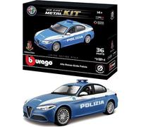 BBURAGO Model Kit Giulia Polizia - Modellino Realistico Auto in Scala 1:24, Lice