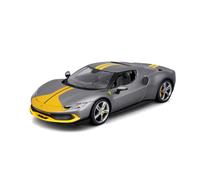 Bburago Modello Auto Ferrari 296GTB Assetto Fiorano Grigio Giallo Scala 1:18